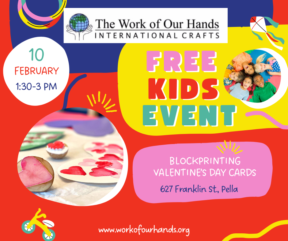 Free Kids Event: Block printing Valentine's Day Cards