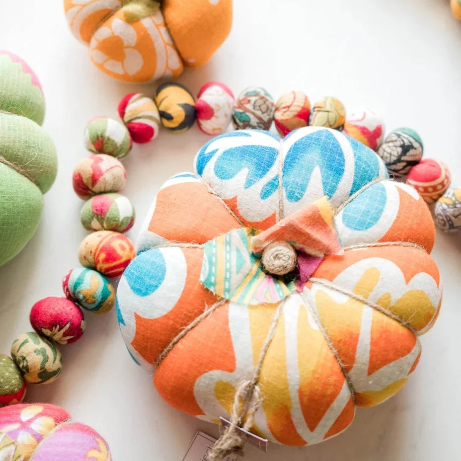 Sustainable Autumn: Creative Ways to Decorate for Fall with Upcycled Sari Pumpkins