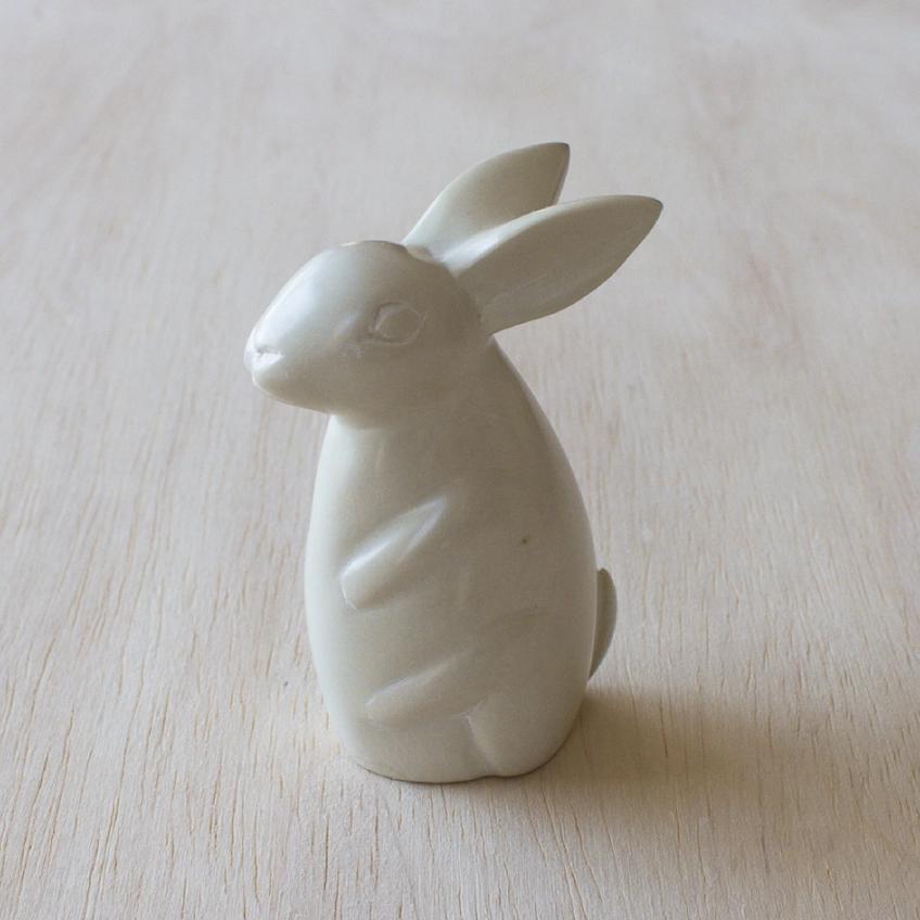 Natural Kisii Stone Bunny Sitting Up