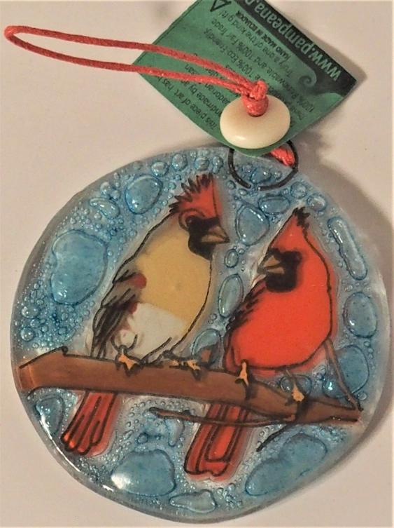 Glass Ornament - Cardinal Couple