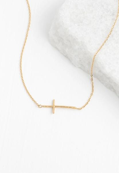 Radiant Cross Necklace Gold