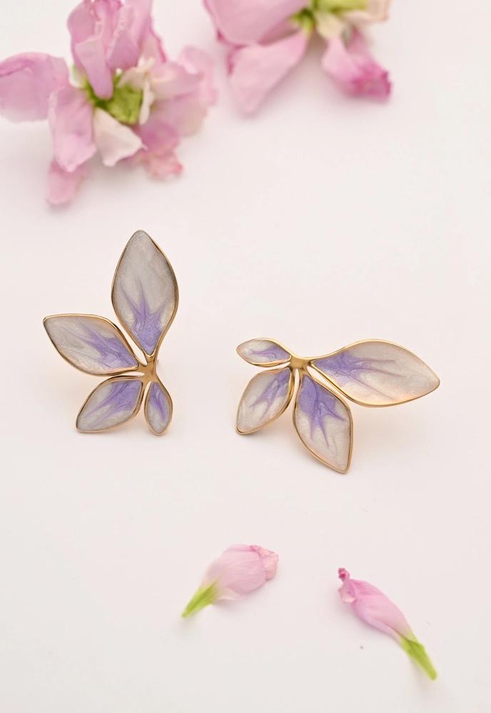 Flourish Lavender Leaf Earrings