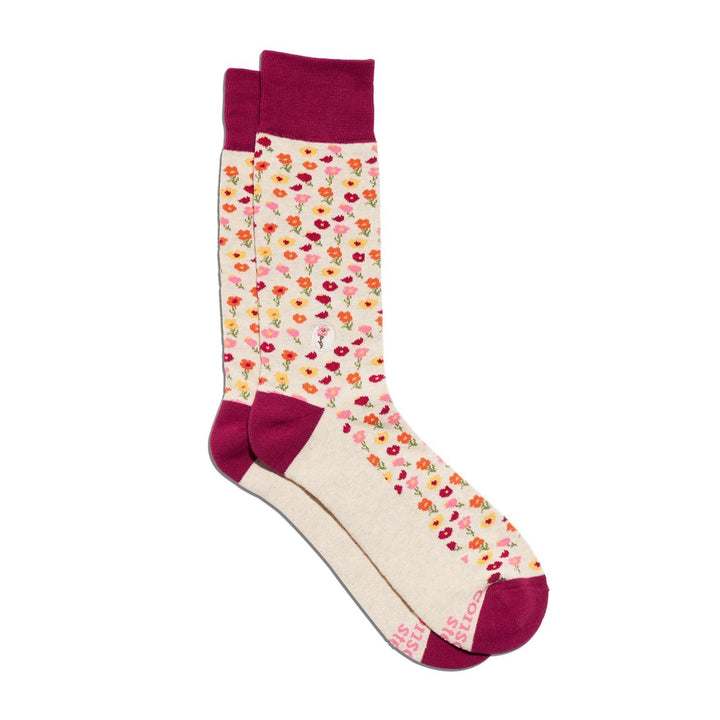 Socks for Women's Equality (Pink Floral)