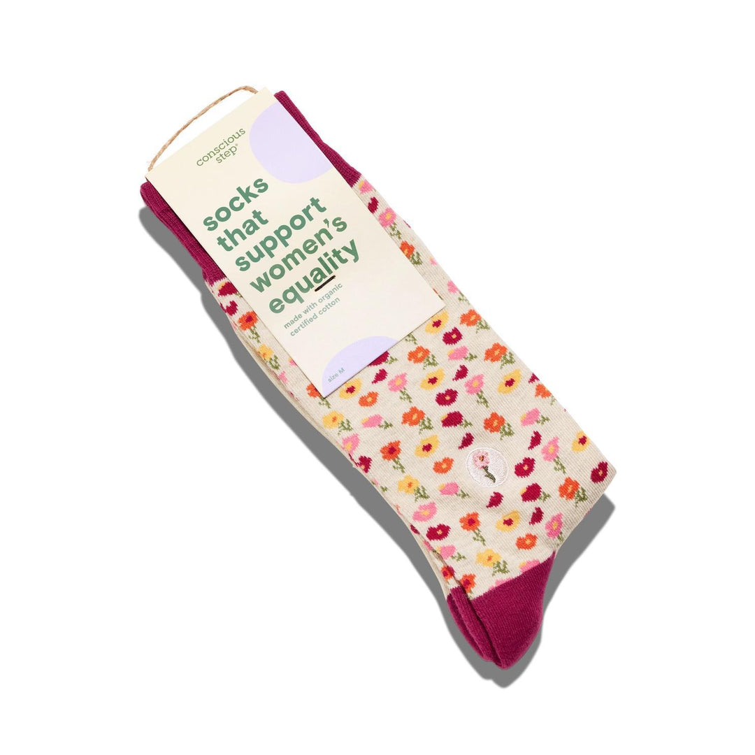 Socks for Women's Equality (Pink Floral)