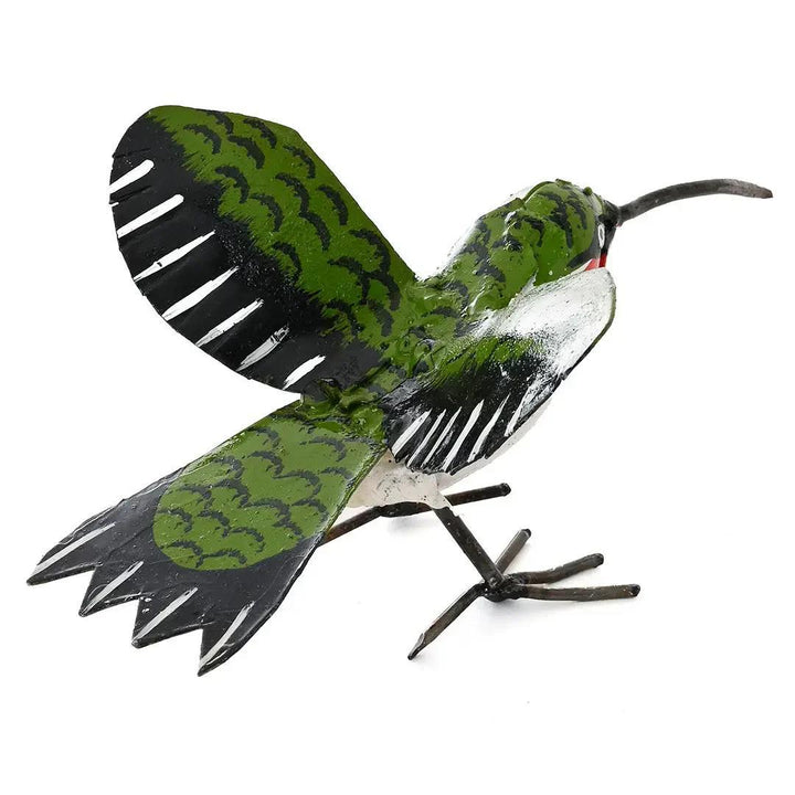 Ruby Throated Hummingbird Recycled Metal Sculpture