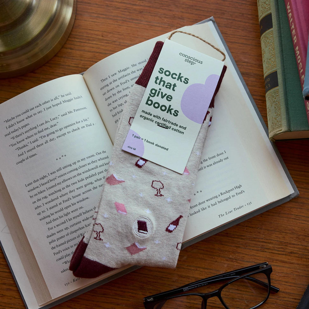 Socks that Give Books (Wine and Books)