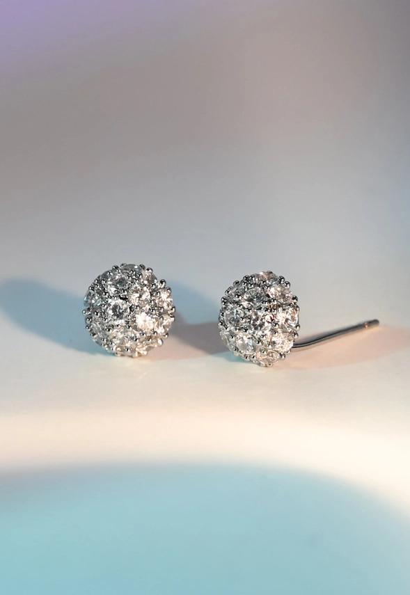 Lustre Bloom Studs in Platinum