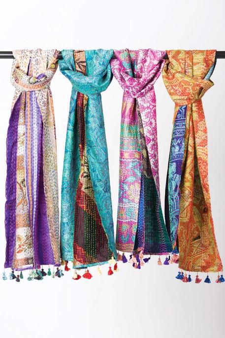 Kantha Silk Sari Scarf