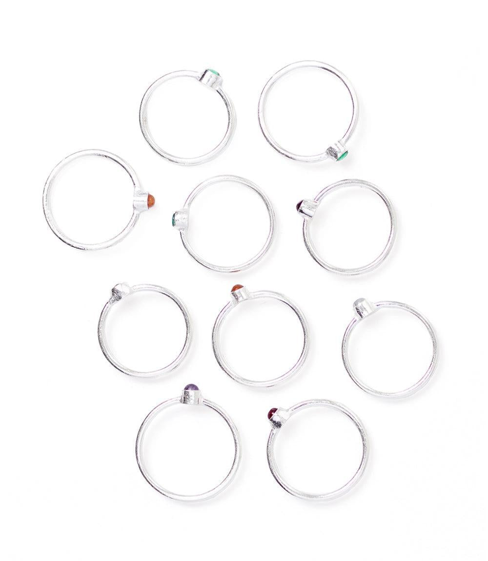 Semi-Precious Stone Stacking Ring