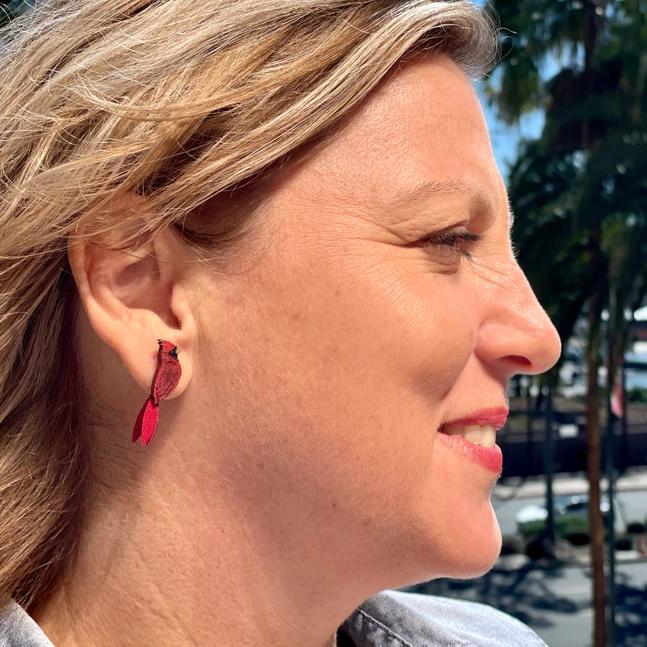 Cardinal Earrings