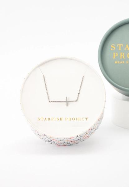 Radiant Cross Necklace Silver