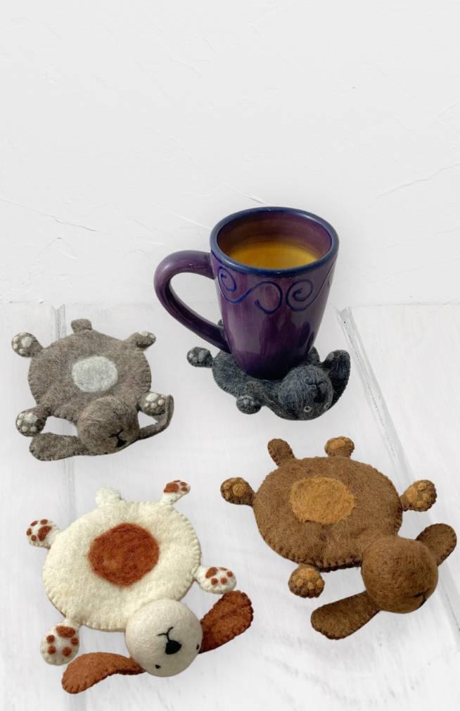 Felted Puppy Coaster