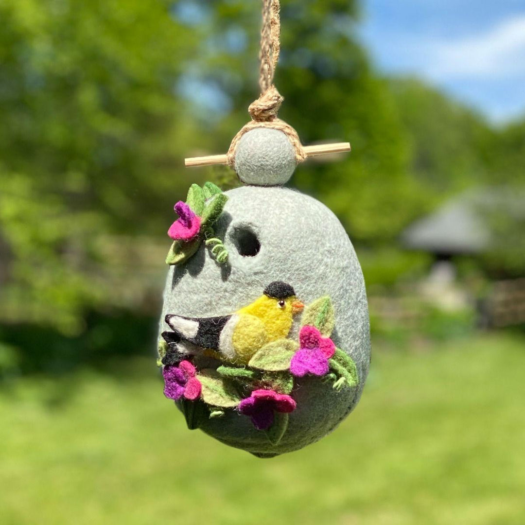 Felt Birdhouse Sweetpea Goldfinch