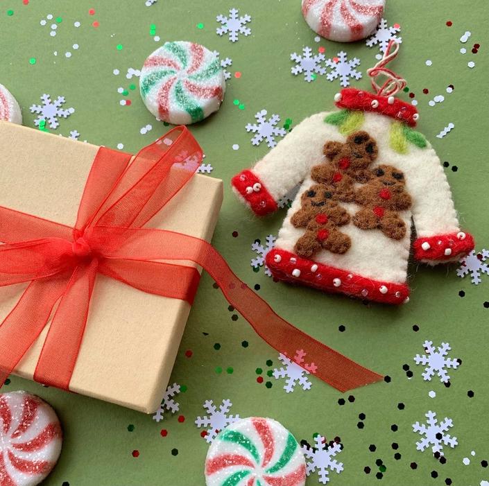 Ugly Christmas Sweater Felt Wool Ornament
