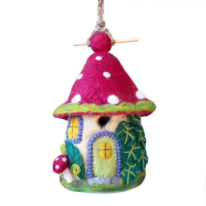 Felt Birdhouse Mossy Mushroom