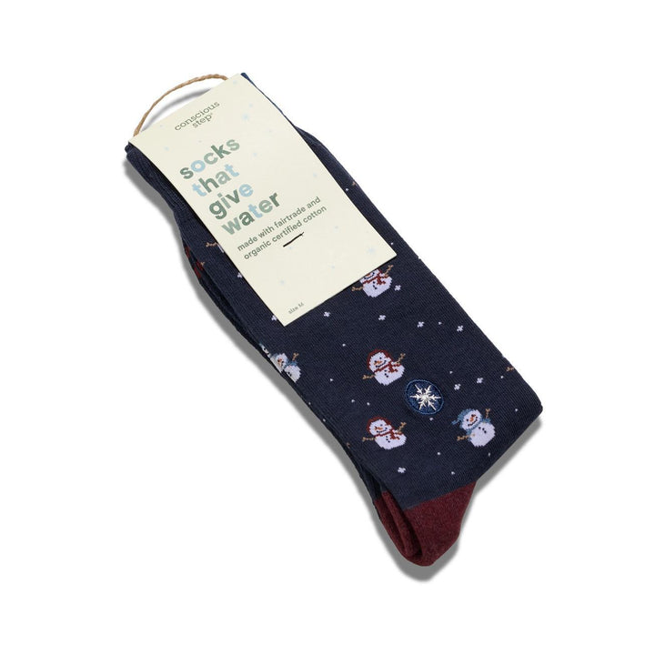 Socks that Give Water (Navy Snowmen)