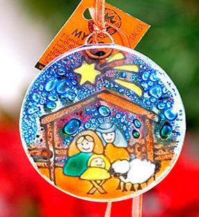 Glass Ornament - Nativity Scene