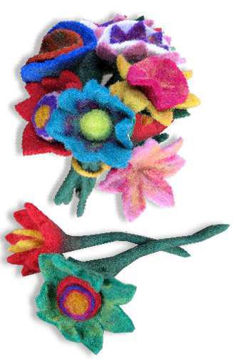 Colorful Felted Flower