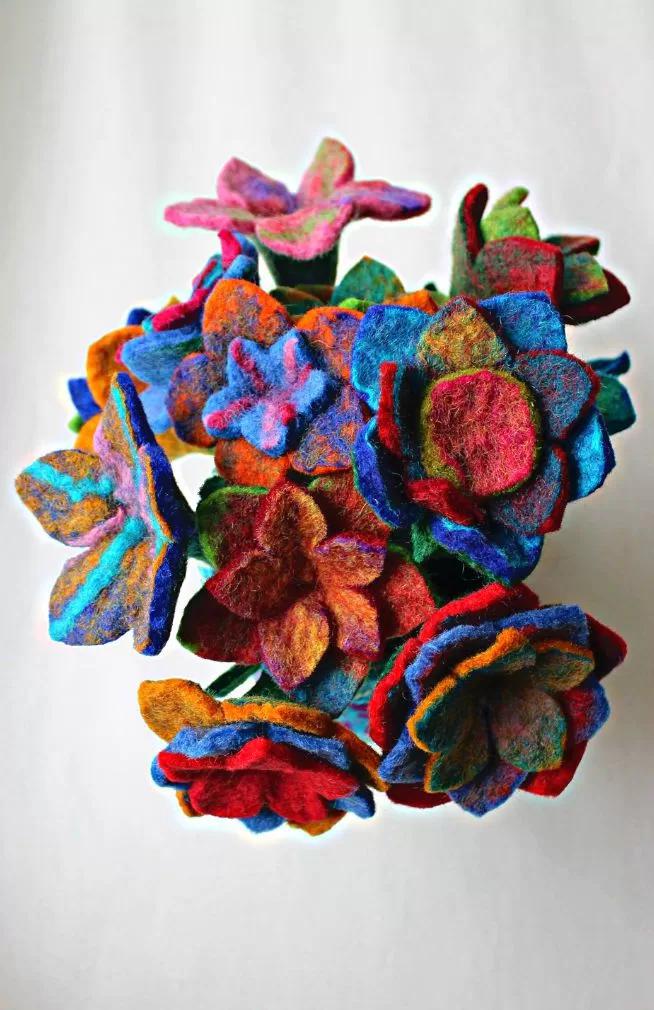 Colorful Felted Flower