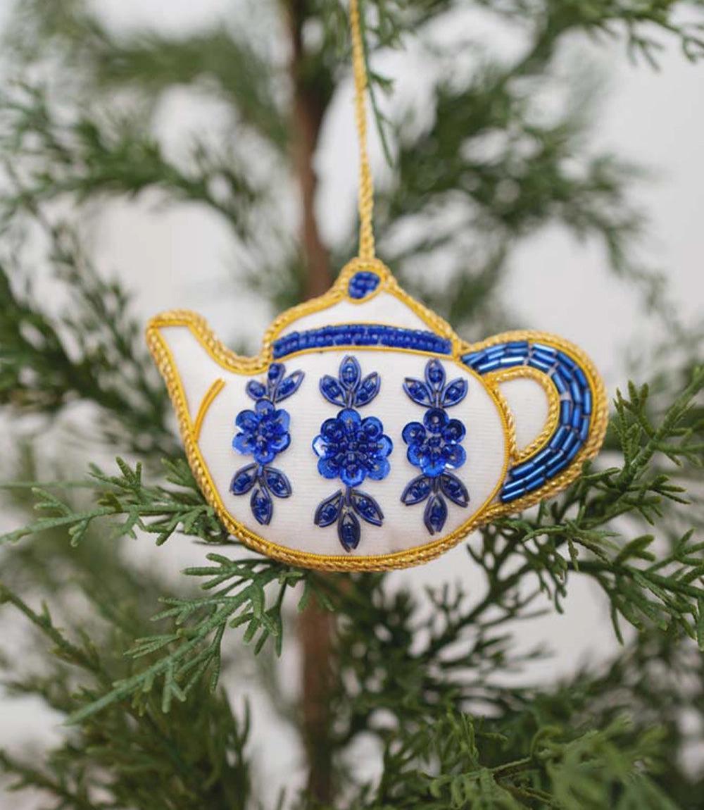 Maria's Teapot Beaded Ornament