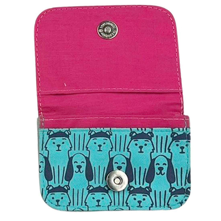 Screen Print Small Wallet - Blue Dogs