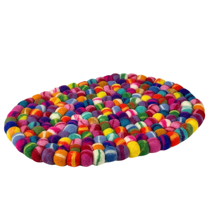 Felt Casserole Trivet in Rainbow Tie Dye