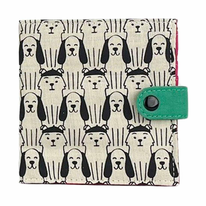 Screen Print Square Wallet - Black Dogs