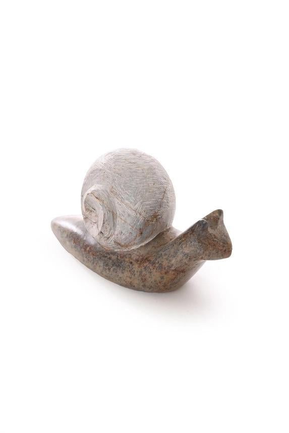 Carved Stone Snail Sculpture