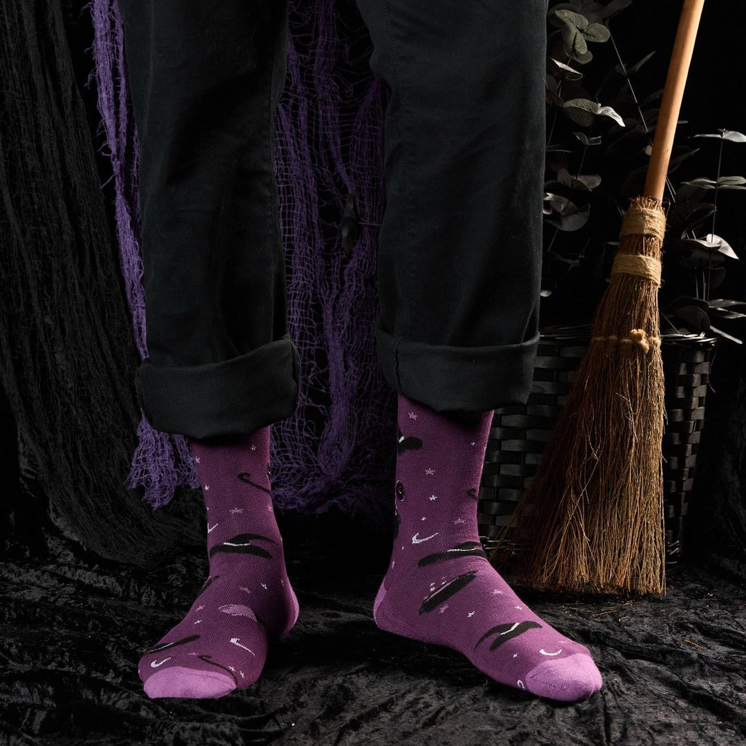 Socks that Support Mental Health (Purple Witch Hats)