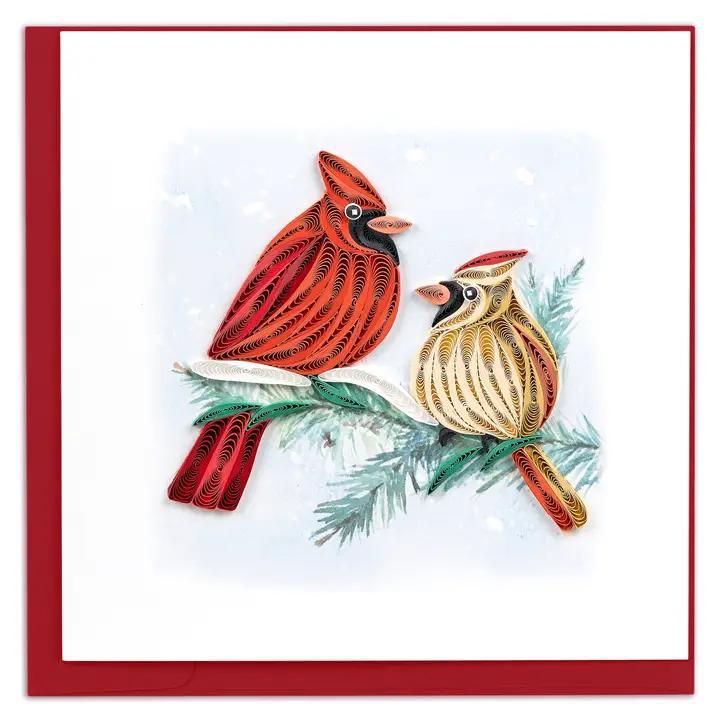 Quilling Card Cardinal Pair