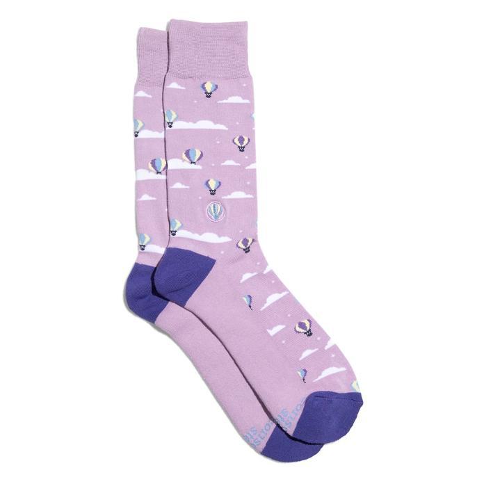 Socks that Fight Childhood Cancer (Purple Hot Air Balloon)