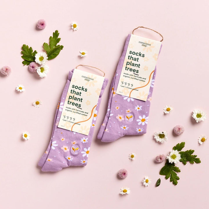 Socks that Plant Trees (Lavender Daises)
