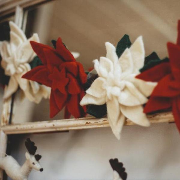 Felt Poinsettia Hanging Garland