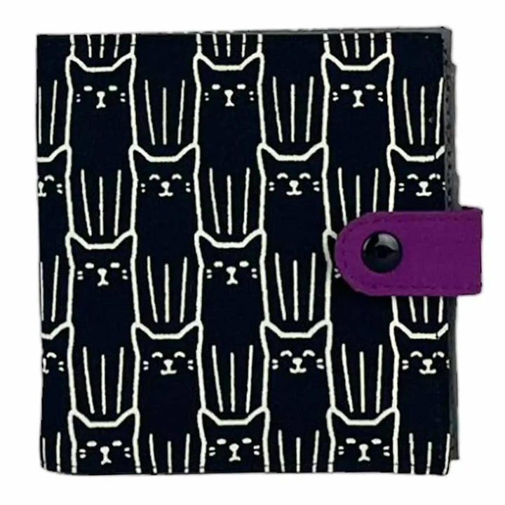Screen Print Square Wallet - Black Cats