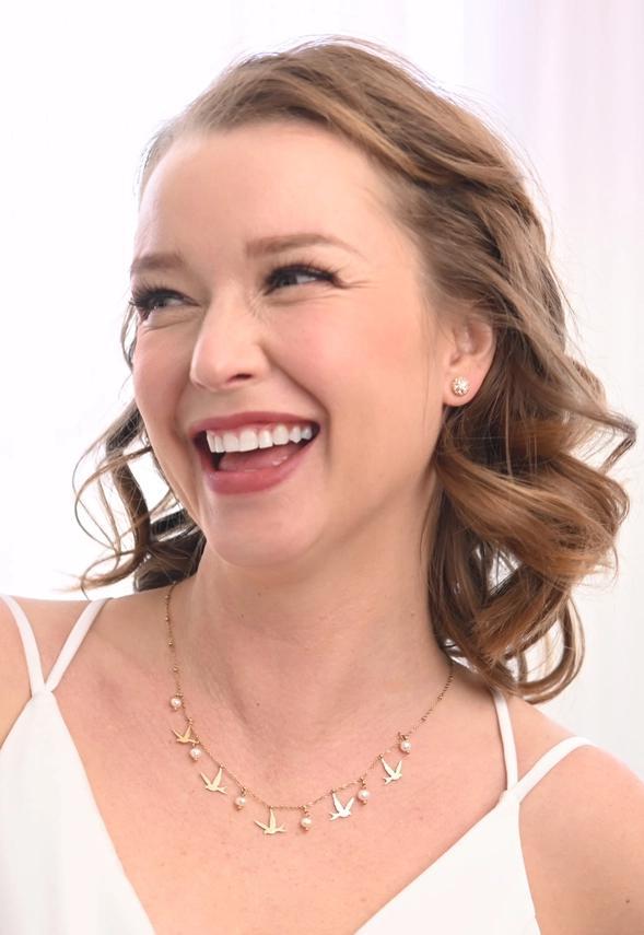 Lustre Bloom Studs in Gold