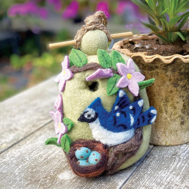 Felt Birdhouse Nesting Bluejay