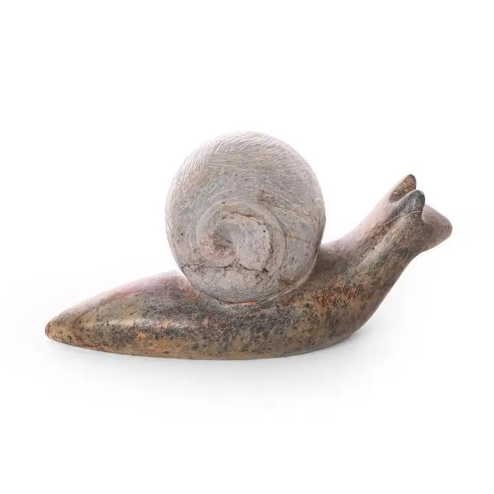 Carved Stone Snail Sculpture