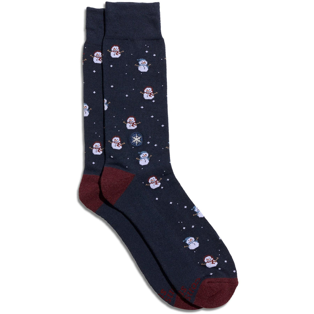 Socks that Give Water (Navy Snowmen)