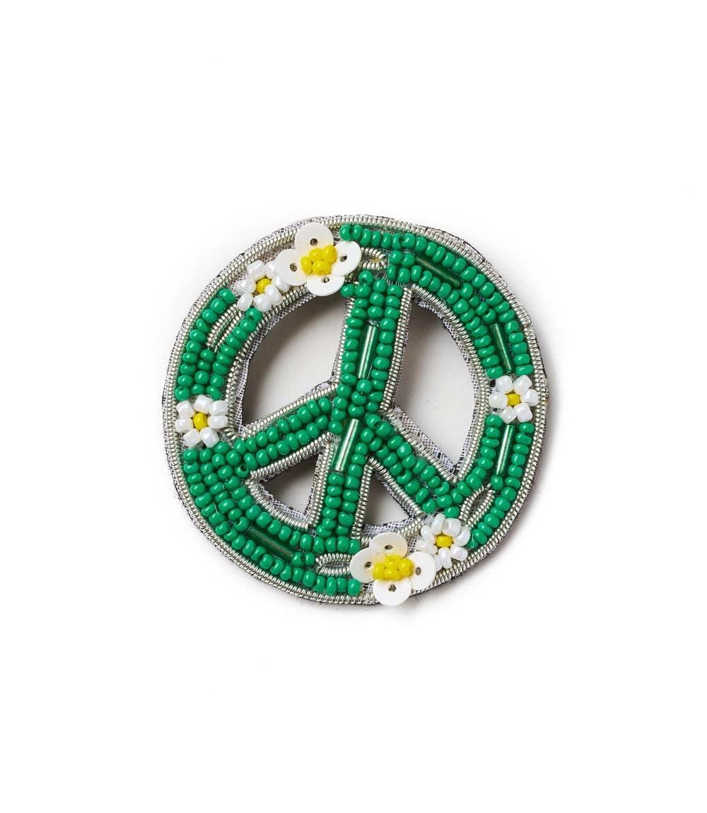 Beaded Peace Brooch Pin
