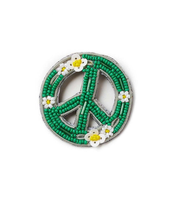 Beaded Peace Brooch Pin