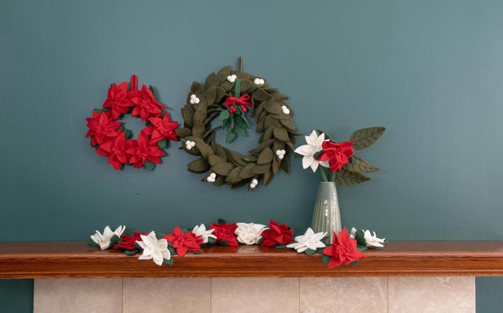 Felt Holly Ornament