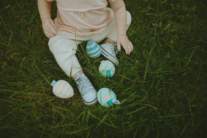 Easter Egg Baby Toy: Yellow Stripe