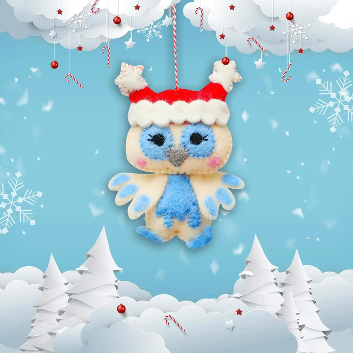 Christmas Owl Felt Ornament