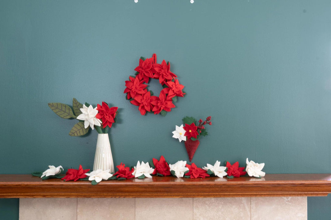 Felt Poinsettia Mini Bouquet