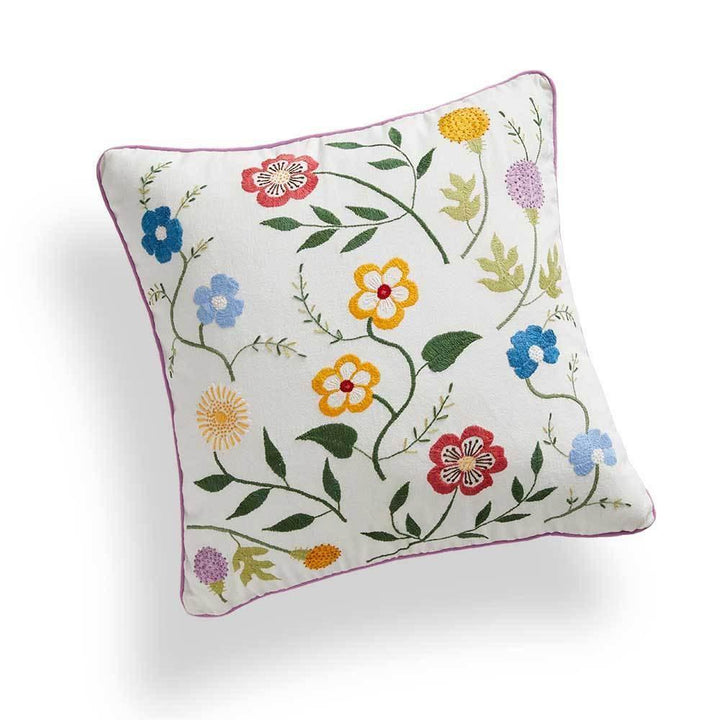 Wildflower Embroidered Pillow