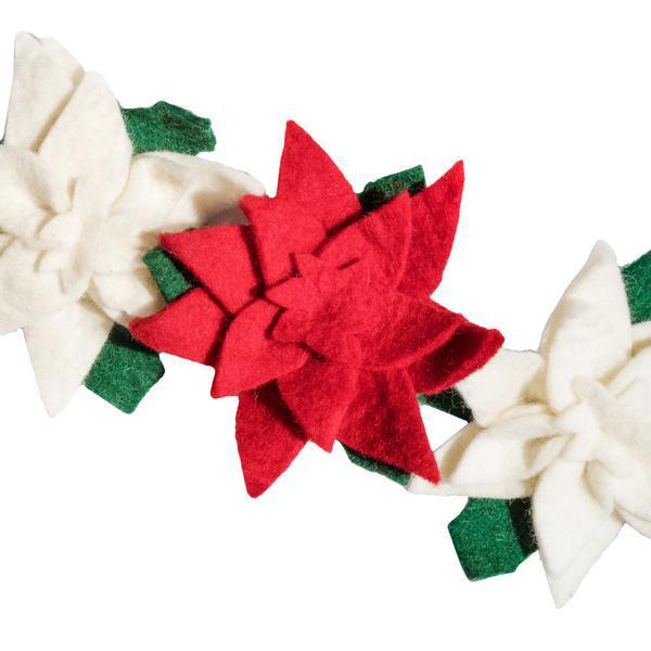 Felt Poinsettia Hanging Garland