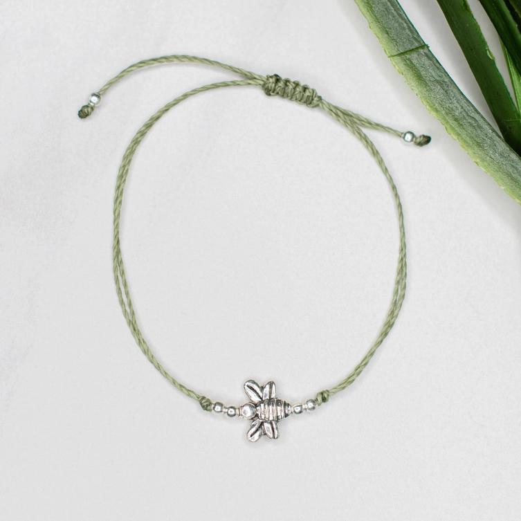 String Charm Bracelet Bee