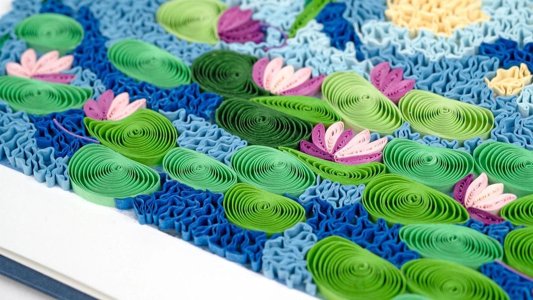 Artist Series - Quilled Water Lilies, Monet Greeting Card