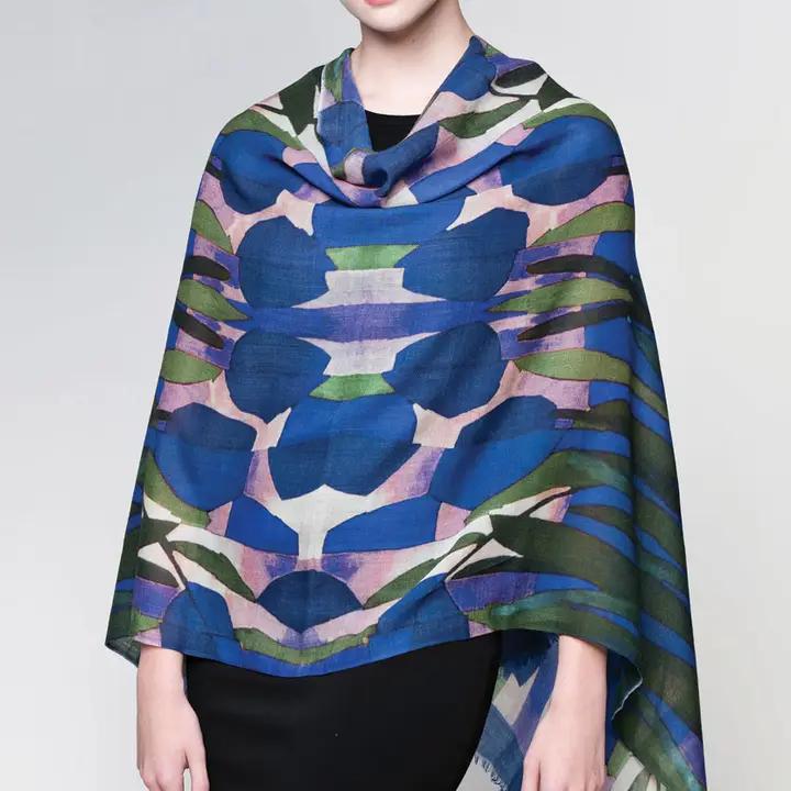 Tulip Scarf Navy & Green