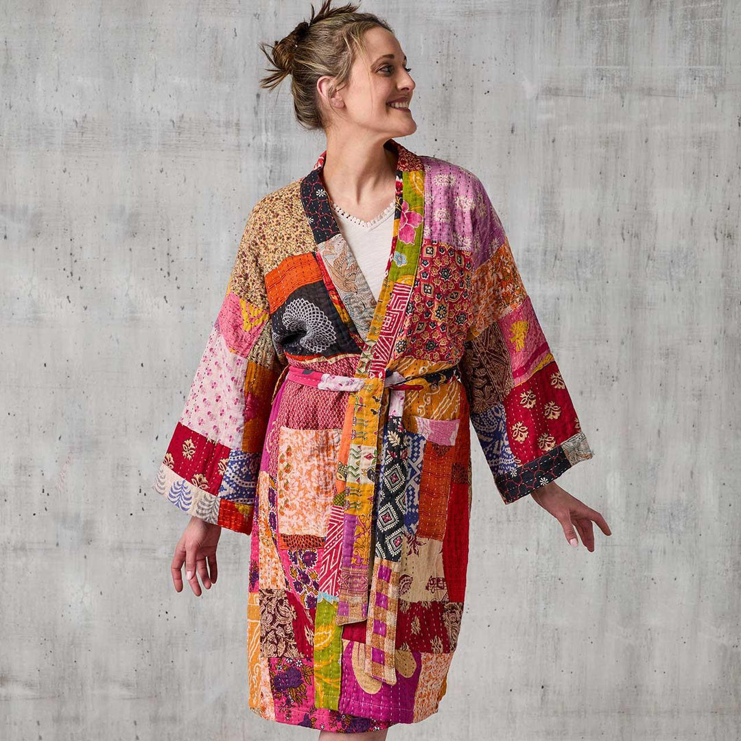 Upcycled Sari Patchwork Robe